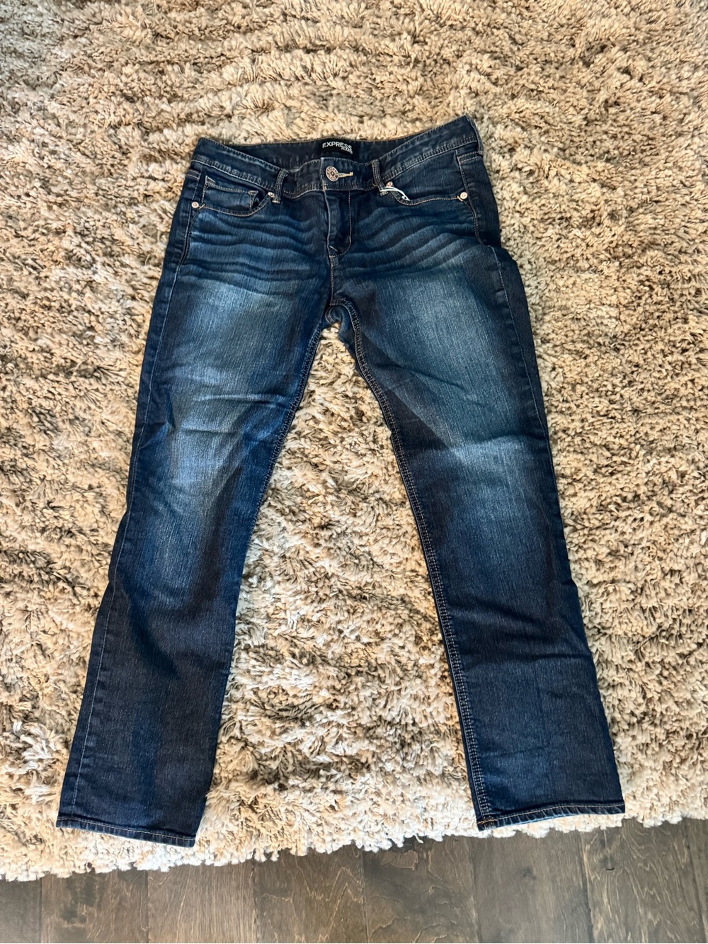 Express Stella skinny regular fit Jeans in Dark Blue Wash